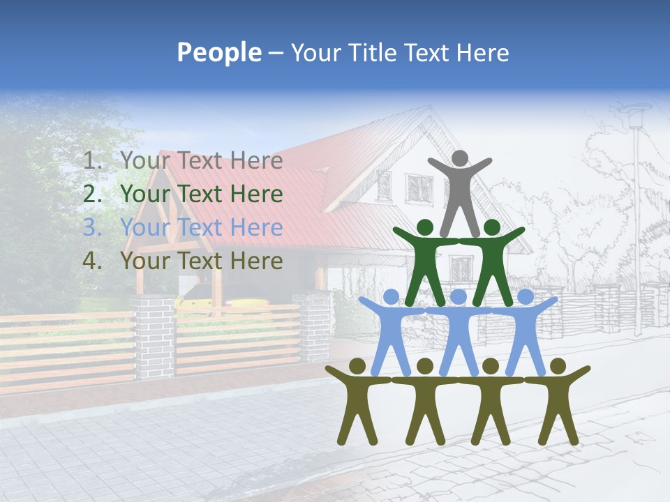 A Picture Of A House With A Red Roof PowerPoint Template