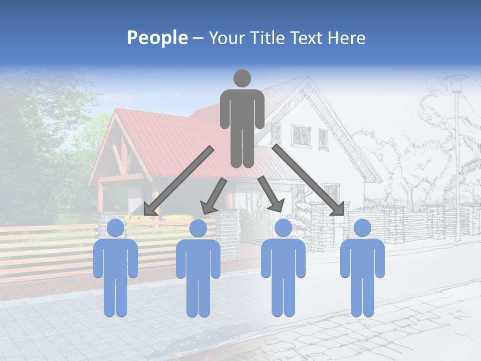 A Picture Of A House With A Red Roof PowerPoint Template