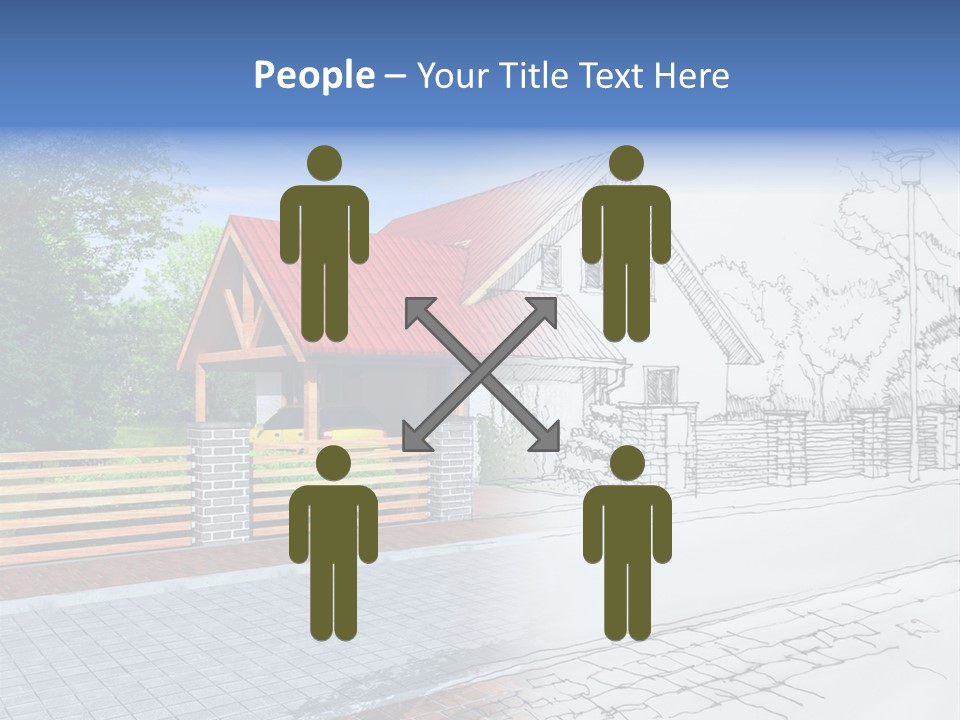 A Picture Of A House With A Red Roof PowerPoint Template