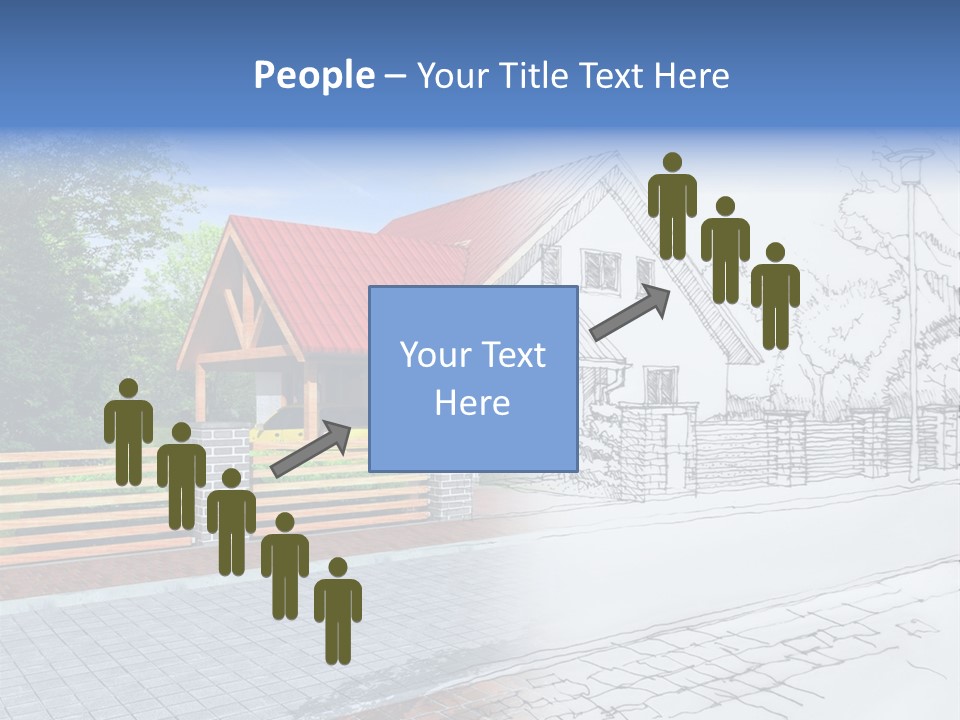 A Picture Of A House With A Red Roof PowerPoint Template