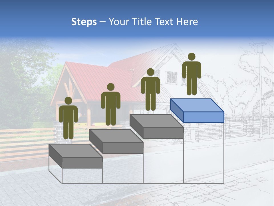 A Picture Of A House With A Red Roof PowerPoint Template