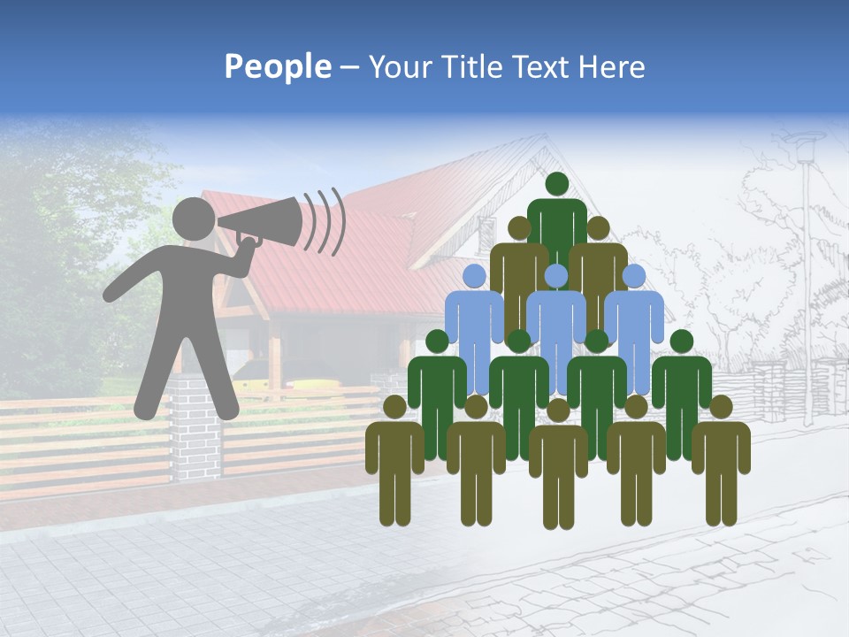 A Picture Of A House With A Red Roof PowerPoint Template