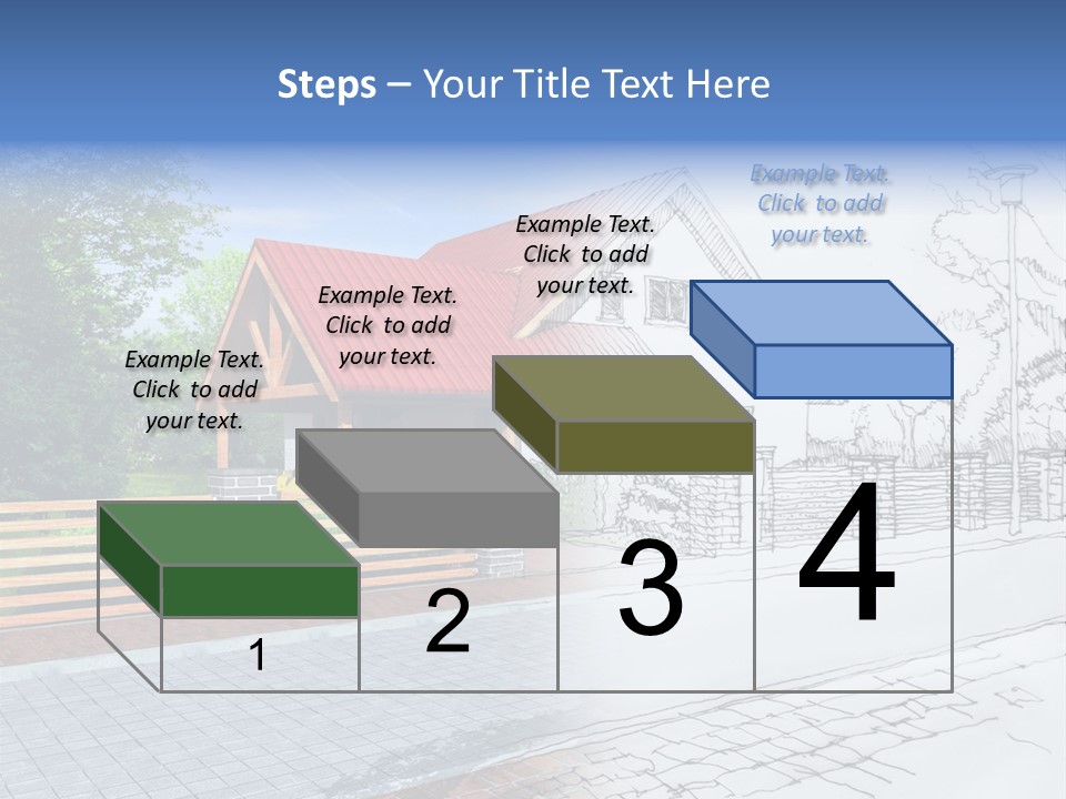 A Picture Of A House With A Red Roof PowerPoint Template
