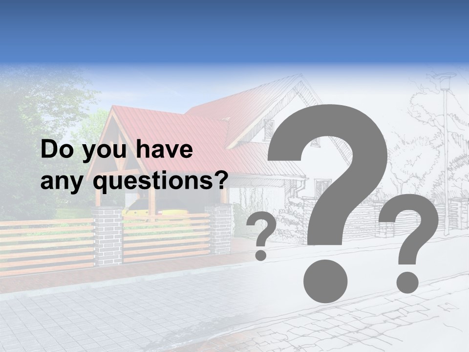 A Picture Of A House With A Red Roof PowerPoint Template