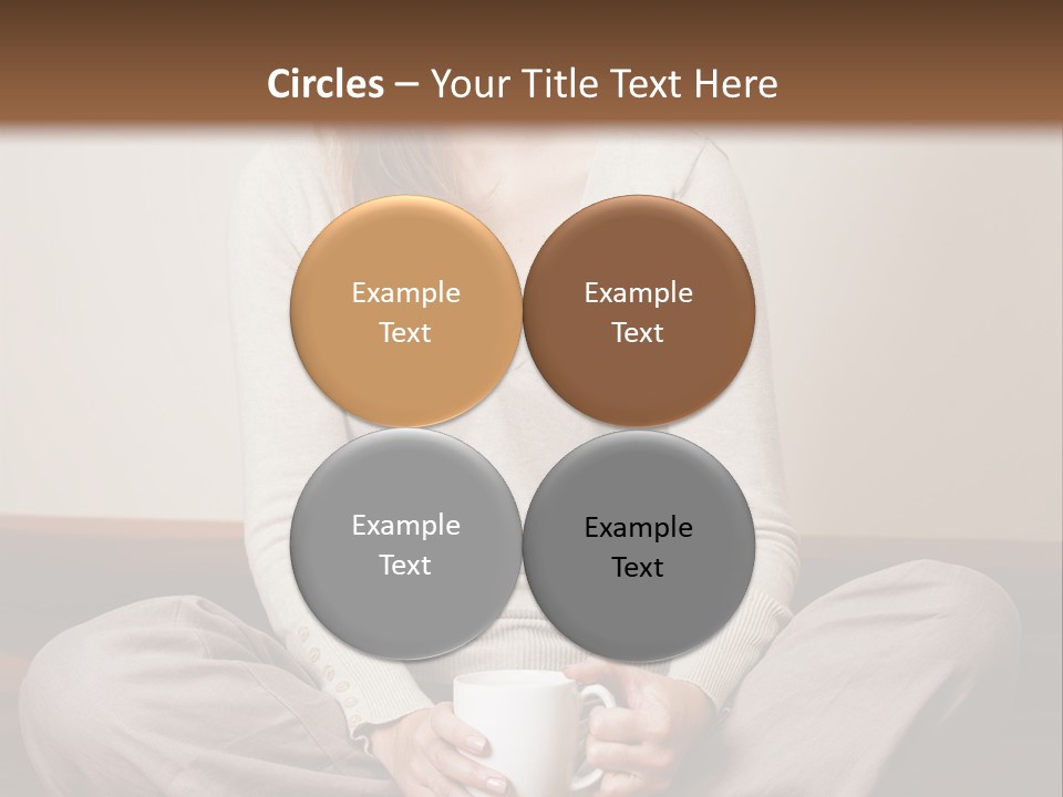 A Woman Sitting On The Floor Holding A Cup Of Coffee PowerPoint Template