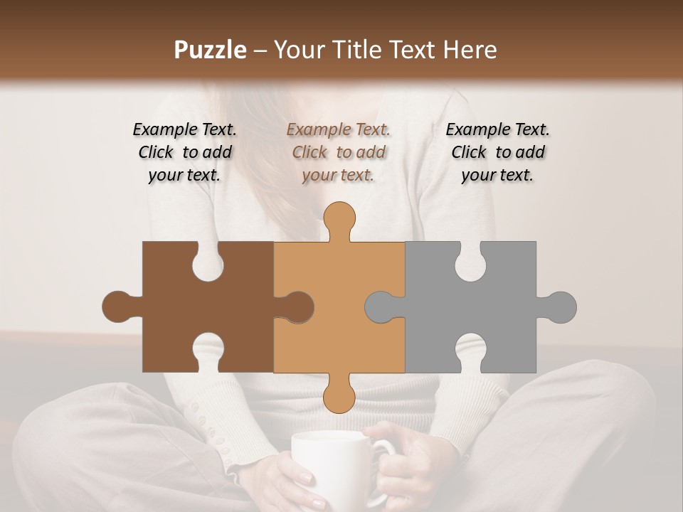 A Woman Sitting On The Floor Holding A Cup Of Coffee PowerPoint Template