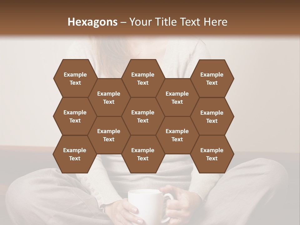 A Woman Sitting On The Floor Holding A Cup Of Coffee PowerPoint Template