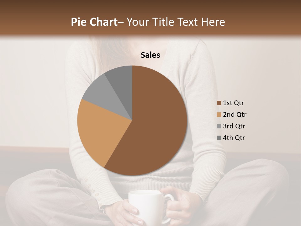 A Woman Sitting On The Floor Holding A Cup Of Coffee PowerPoint Template