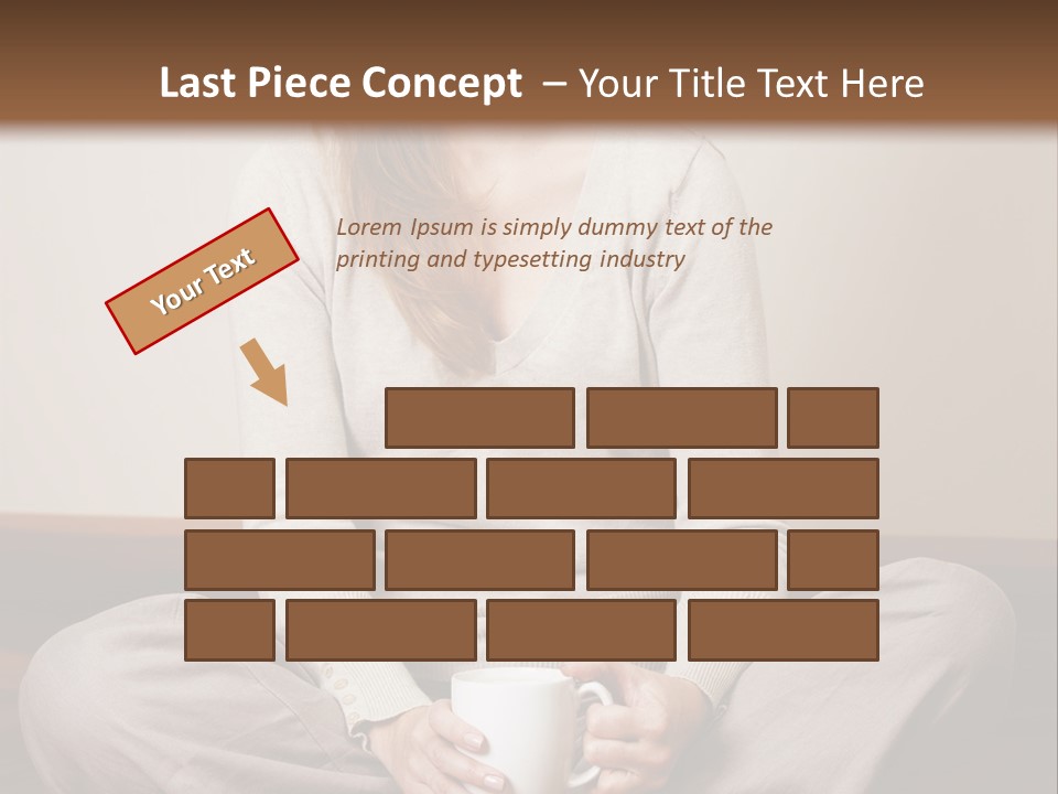 A Woman Sitting On The Floor Holding A Cup Of Coffee PowerPoint Template
