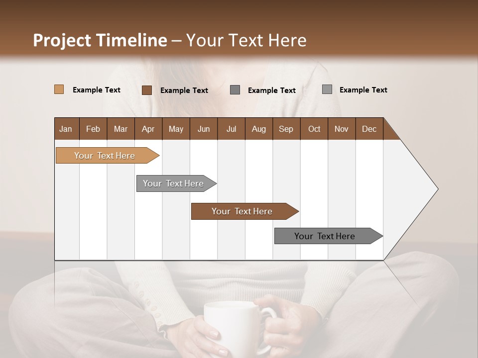 A Woman Sitting On The Floor Holding A Cup Of Coffee PowerPoint Template