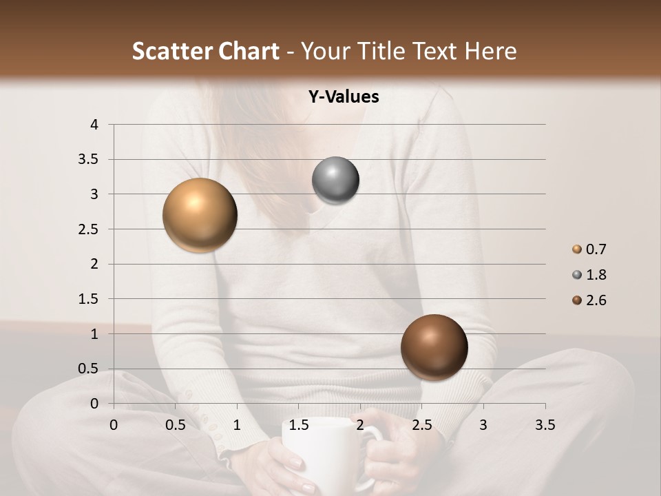 A Woman Sitting On The Floor Holding A Cup Of Coffee PowerPoint Template