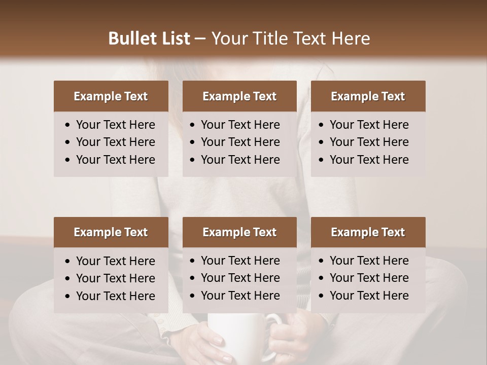 A Woman Sitting On The Floor Holding A Cup Of Coffee PowerPoint Template