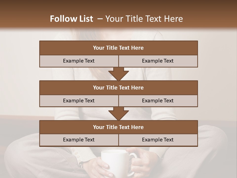 A Woman Sitting On The Floor Holding A Cup Of Coffee PowerPoint Template