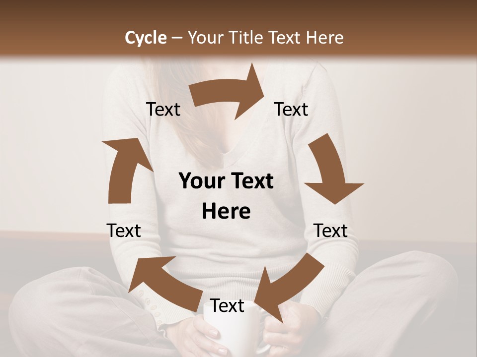 A Woman Sitting On The Floor Holding A Cup Of Coffee PowerPoint Template