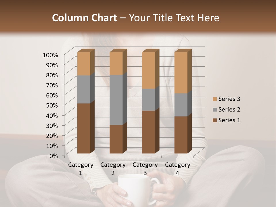 A Woman Sitting On The Floor Holding A Cup Of Coffee PowerPoint Template