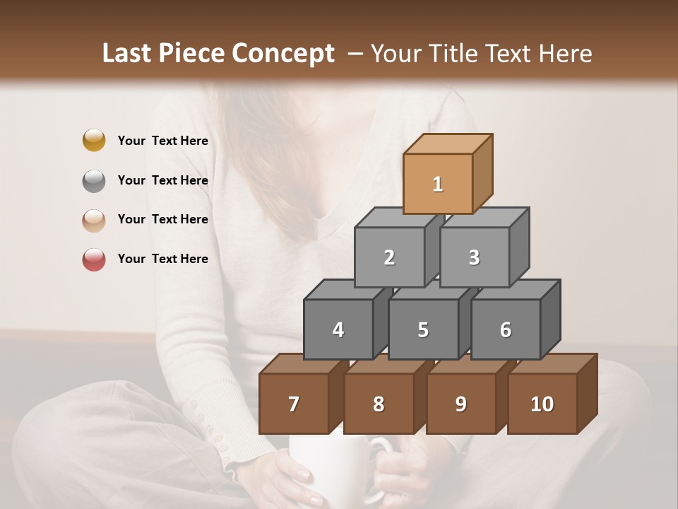 A Woman Sitting On The Floor Holding A Cup Of Coffee PowerPoint Template
