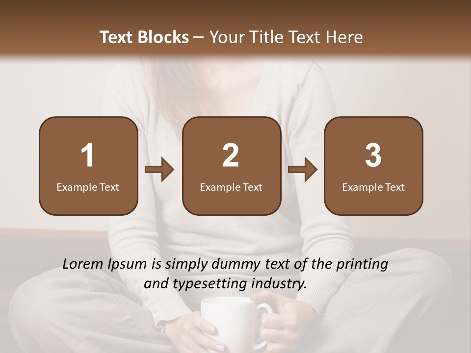 A Woman Sitting On The Floor Holding A Cup Of Coffee PowerPoint Template