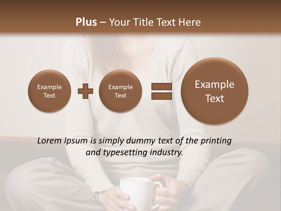 A Woman Sitting On The Floor Holding A Cup Of Coffee PowerPoint Template