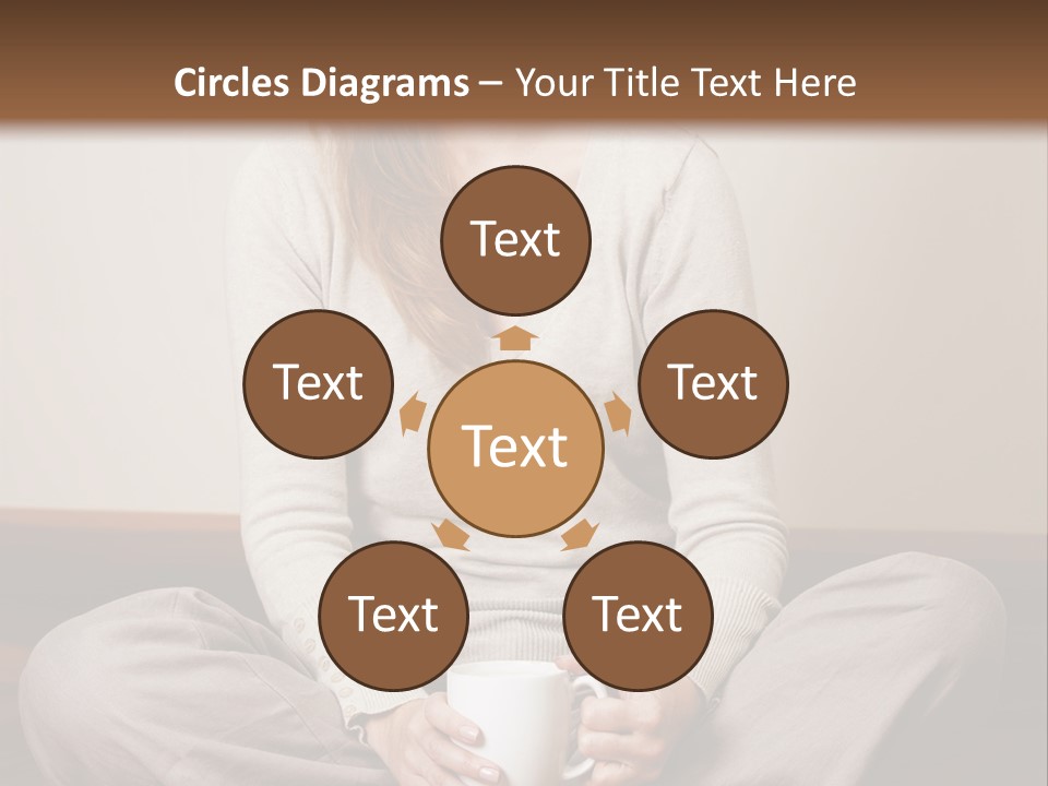 A Woman Sitting On The Floor Holding A Cup Of Coffee PowerPoint Template