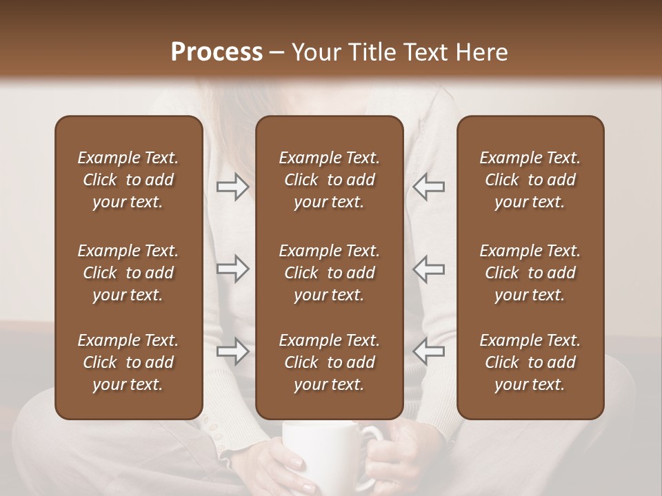 A Woman Sitting On The Floor Holding A Cup Of Coffee PowerPoint Template