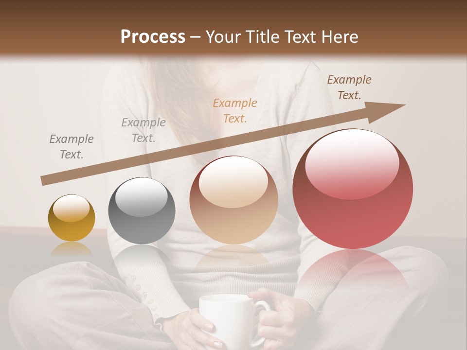 A Woman Sitting On The Floor Holding A Cup Of Coffee PowerPoint Template