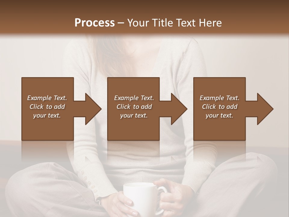 A Woman Sitting On The Floor Holding A Cup Of Coffee PowerPoint Template