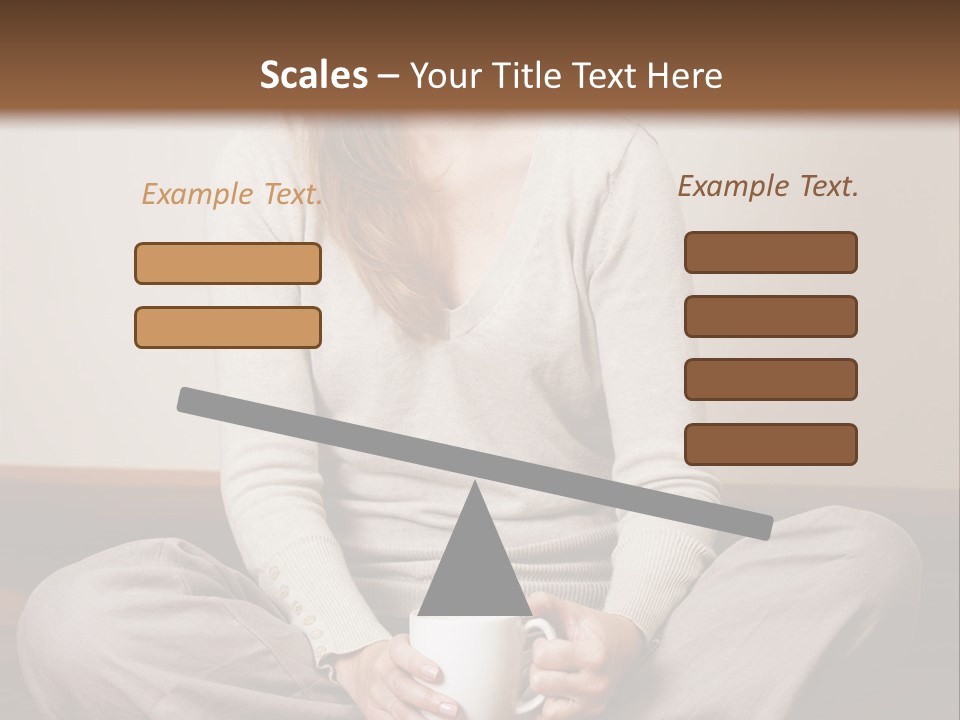 A Woman Sitting On The Floor Holding A Cup Of Coffee PowerPoint Template