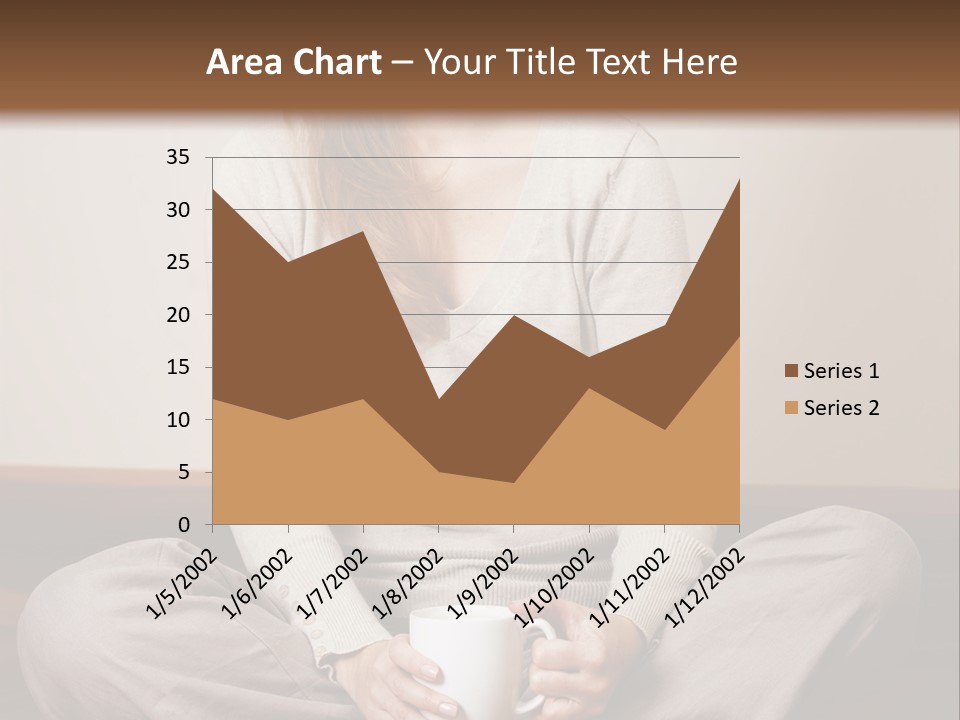 A Woman Sitting On The Floor Holding A Cup Of Coffee PowerPoint Template