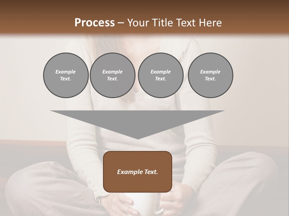 A Woman Sitting On The Floor Holding A Cup Of Coffee PowerPoint Template