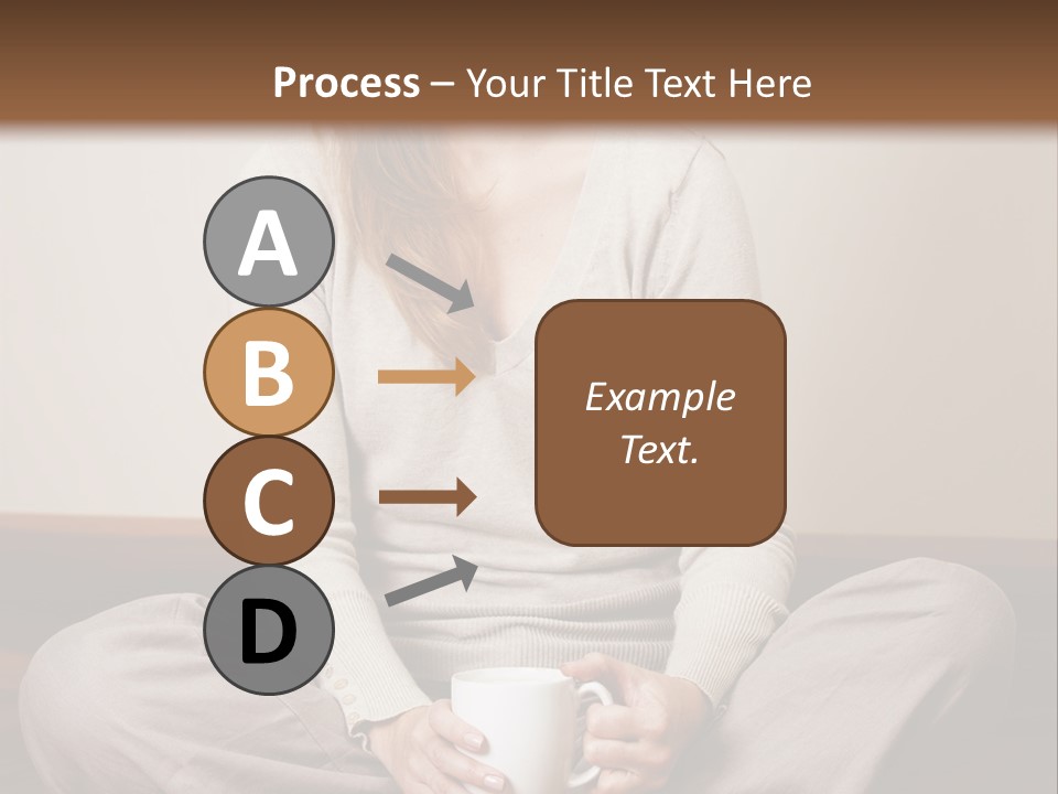 A Woman Sitting On The Floor Holding A Cup Of Coffee PowerPoint Template