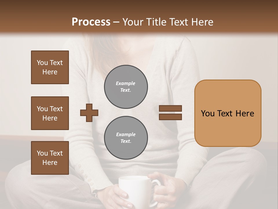 A Woman Sitting On The Floor Holding A Cup Of Coffee PowerPoint Template