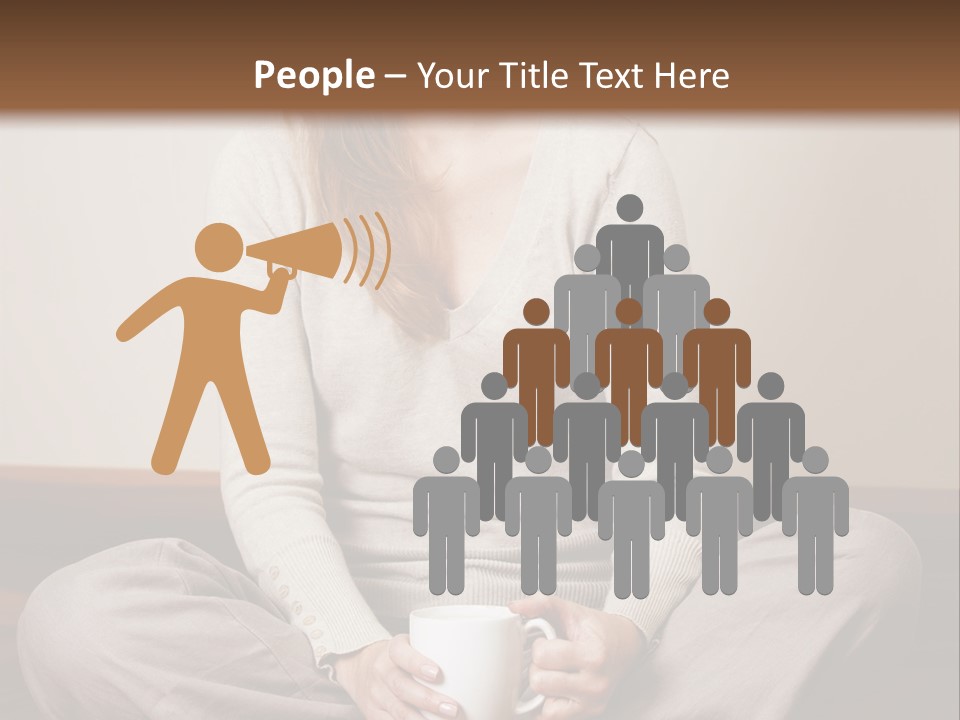 A Woman Sitting On The Floor Holding A Cup Of Coffee PowerPoint Template
