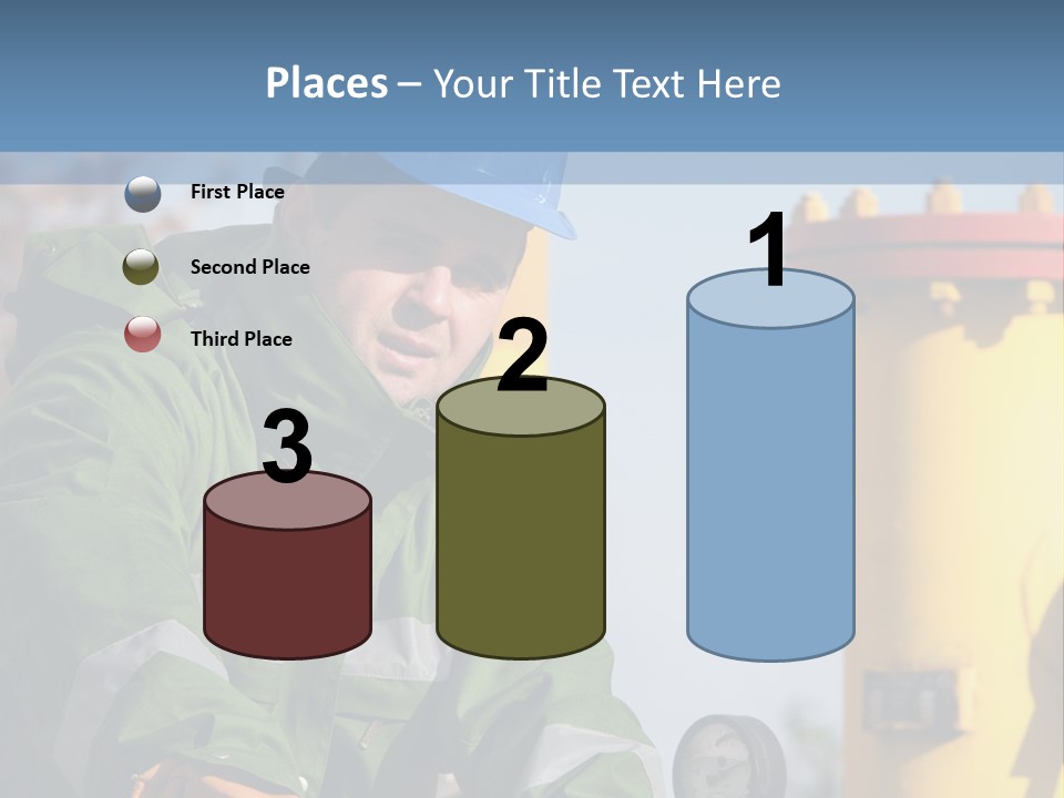 A Man In A Hard Hat Working On A Pipe PowerPoint Template