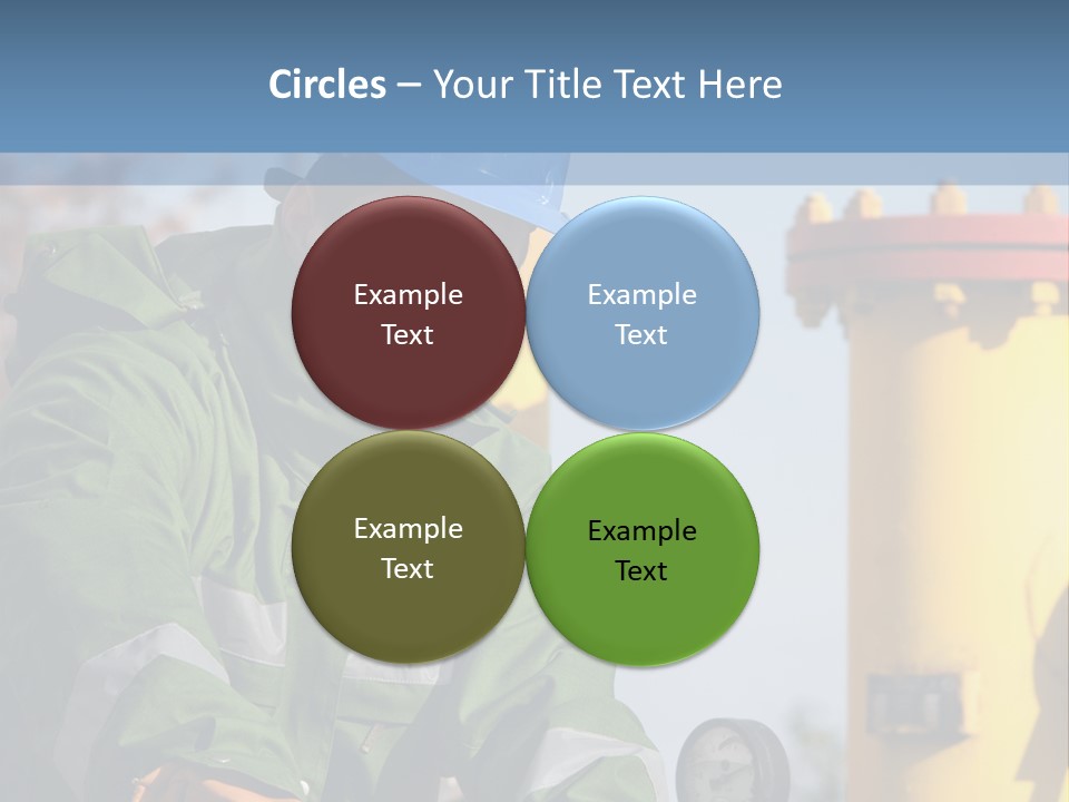 A Man In A Hard Hat Working On A Pipe PowerPoint Template