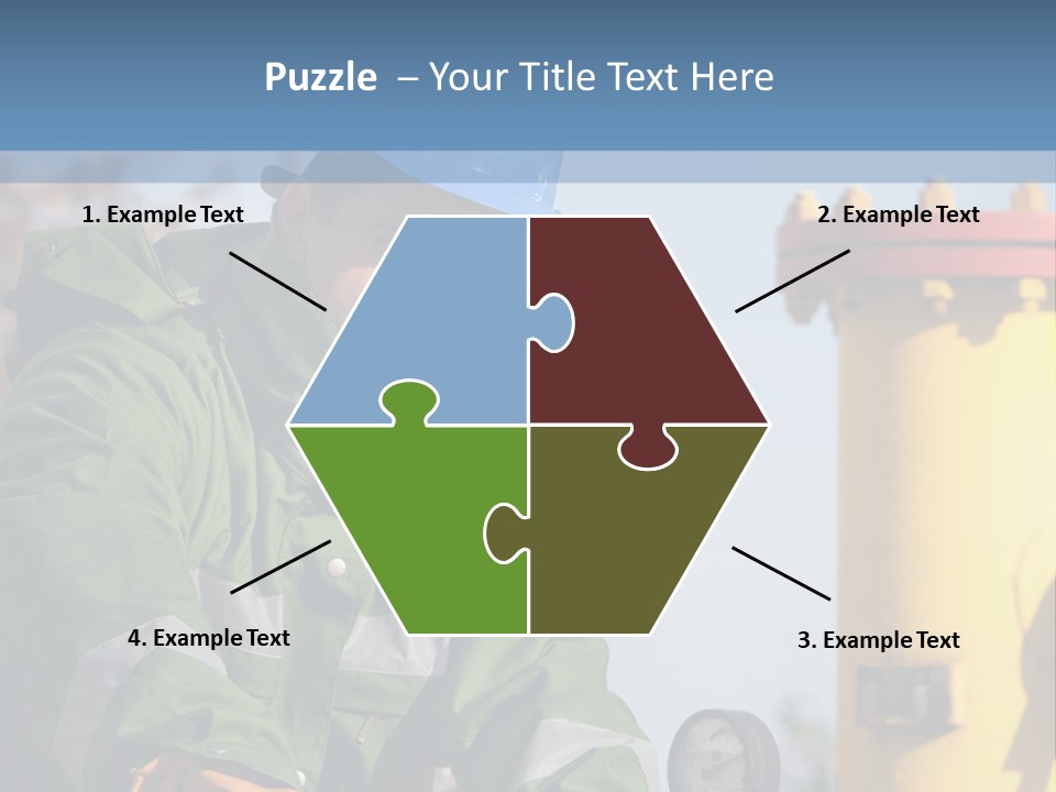 A Man In A Hard Hat Working On A Pipe PowerPoint Template