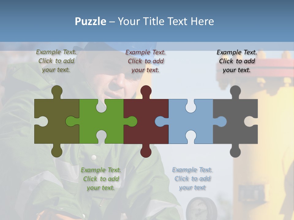 A Man In A Hard Hat Working On A Pipe PowerPoint Template