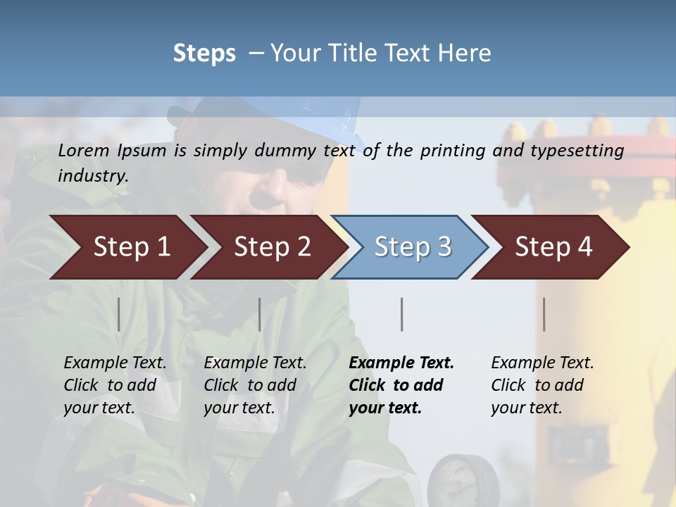 A Man In A Hard Hat Working On A Pipe PowerPoint Template