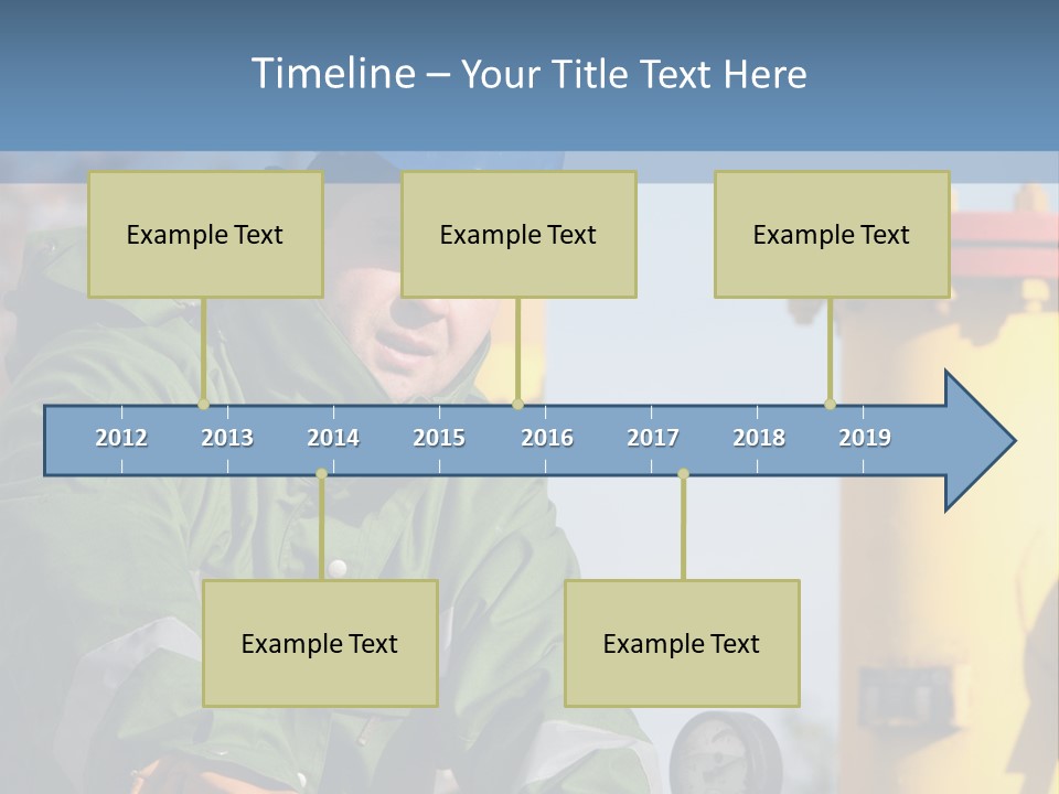 A Man In A Hard Hat Working On A Pipe PowerPoint Template