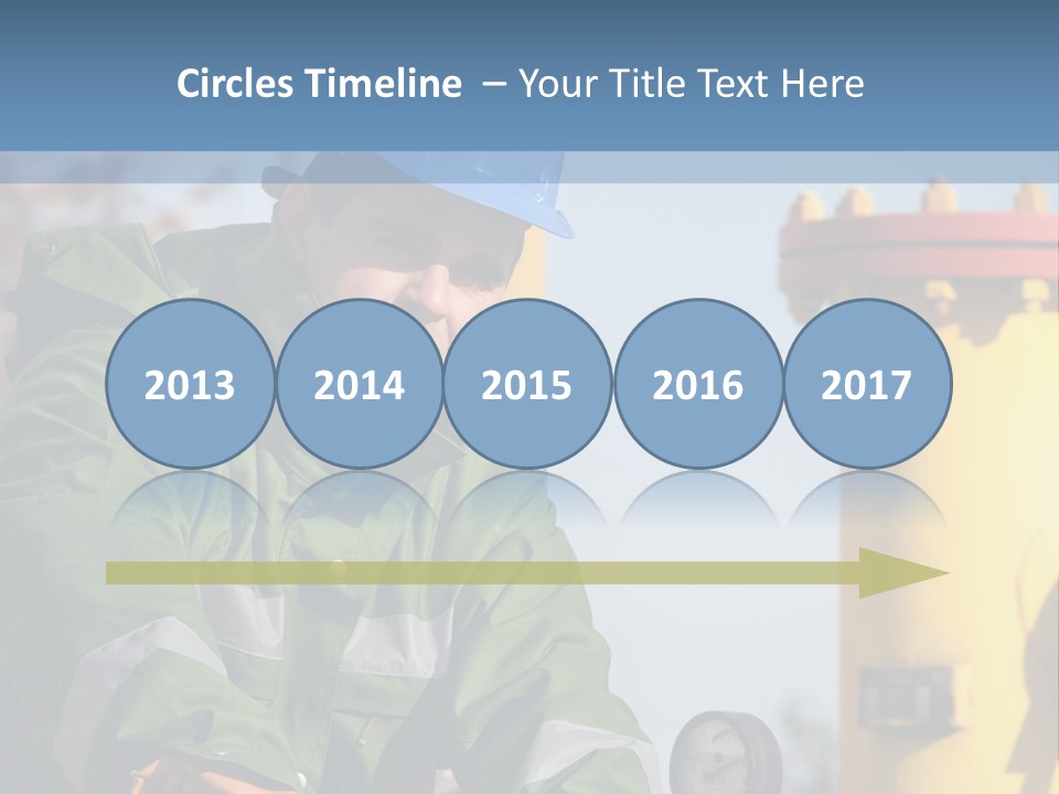 A Man In A Hard Hat Working On A Pipe PowerPoint Template