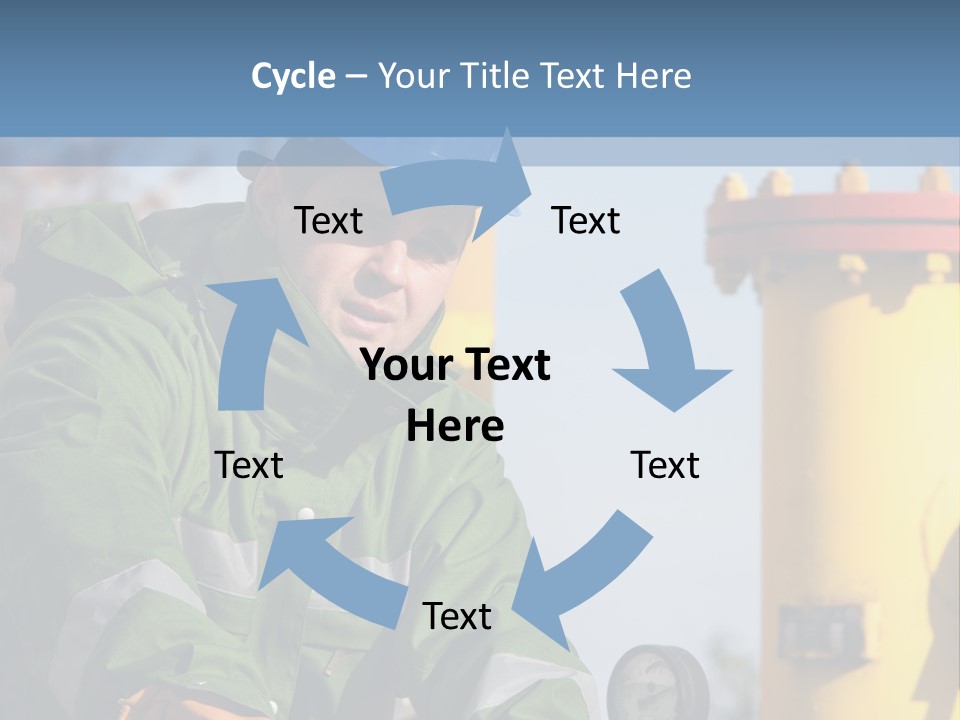 A Man In A Hard Hat Working On A Pipe PowerPoint Template
