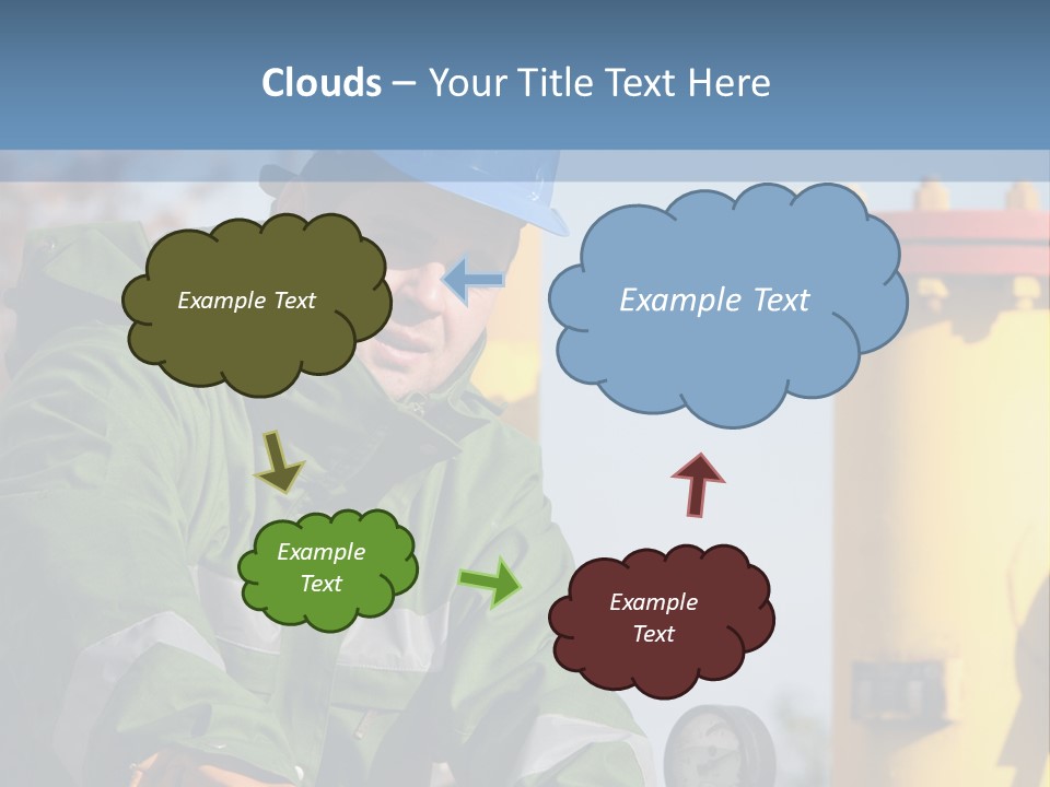 A Man In A Hard Hat Working On A Pipe PowerPoint Template