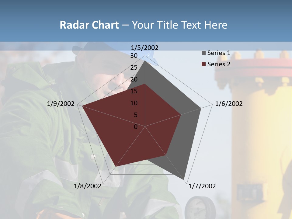 A Man In A Hard Hat Working On A Pipe PowerPoint Template