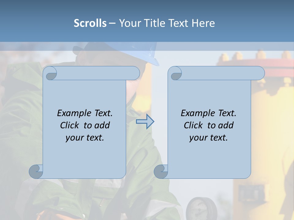 A Man In A Hard Hat Working On A Pipe PowerPoint Template