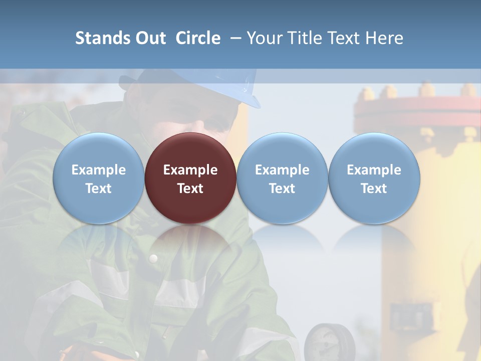 A Man In A Hard Hat Working On A Pipe PowerPoint Template