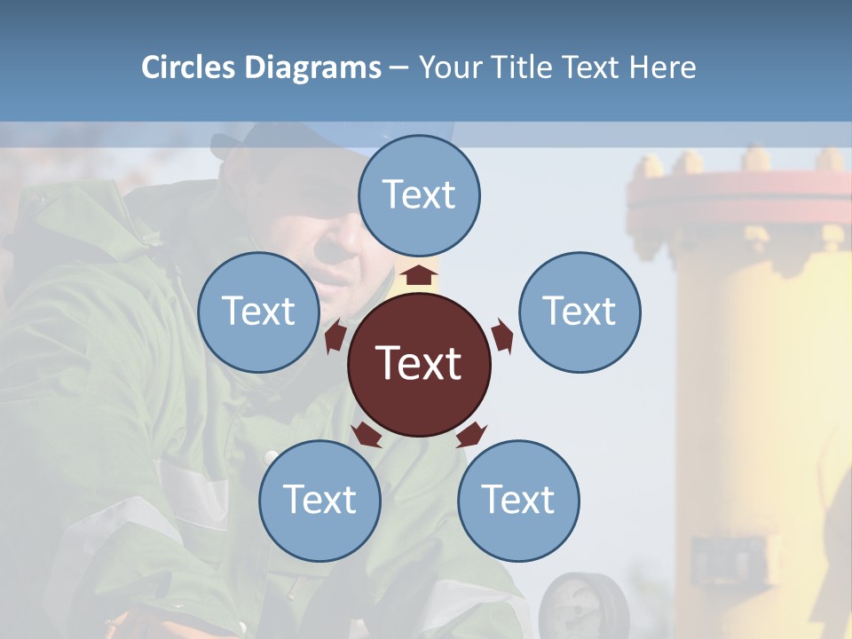 A Man In A Hard Hat Working On A Pipe PowerPoint Template