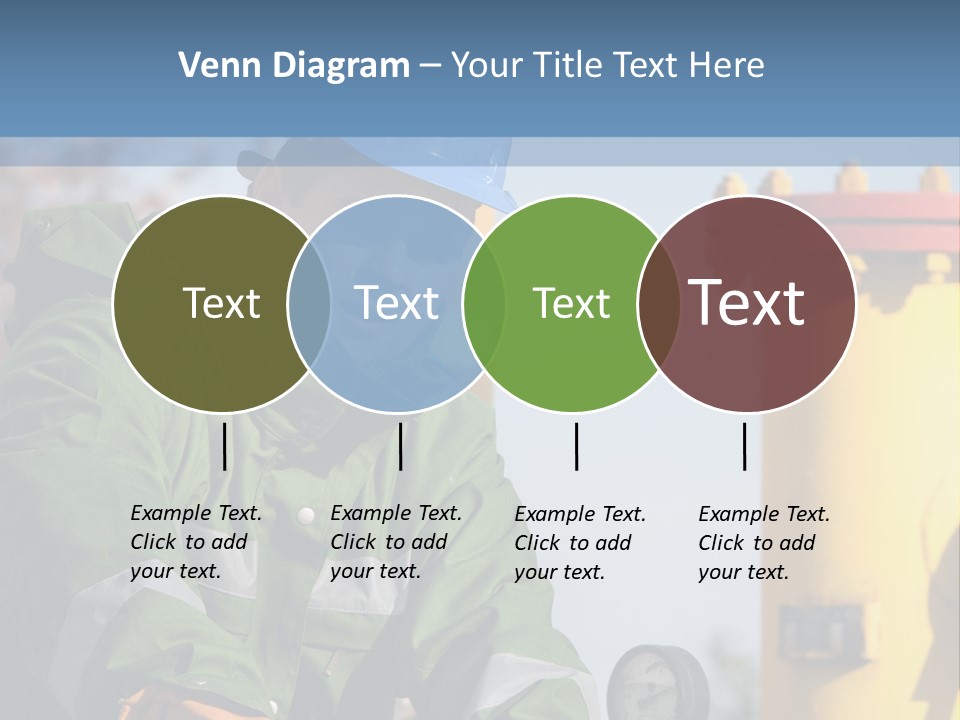 A Man In A Hard Hat Working On A Pipe PowerPoint Template