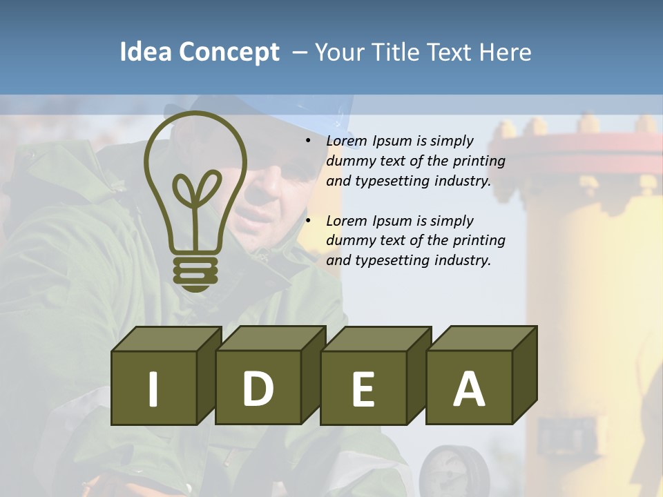 A Man In A Hard Hat Working On A Pipe PowerPoint Template