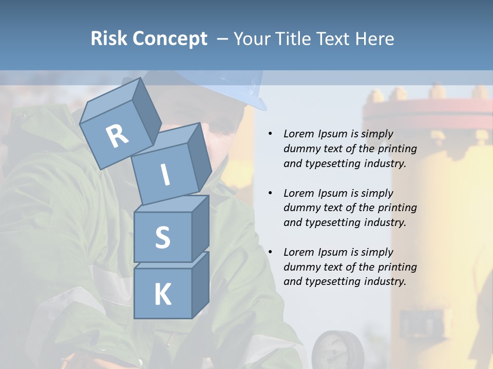 A Man In A Hard Hat Working On A Pipe PowerPoint Template