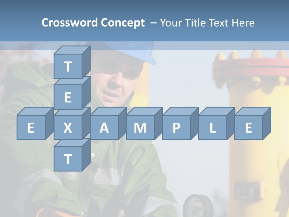 A Man In A Hard Hat Working On A Pipe PowerPoint Template