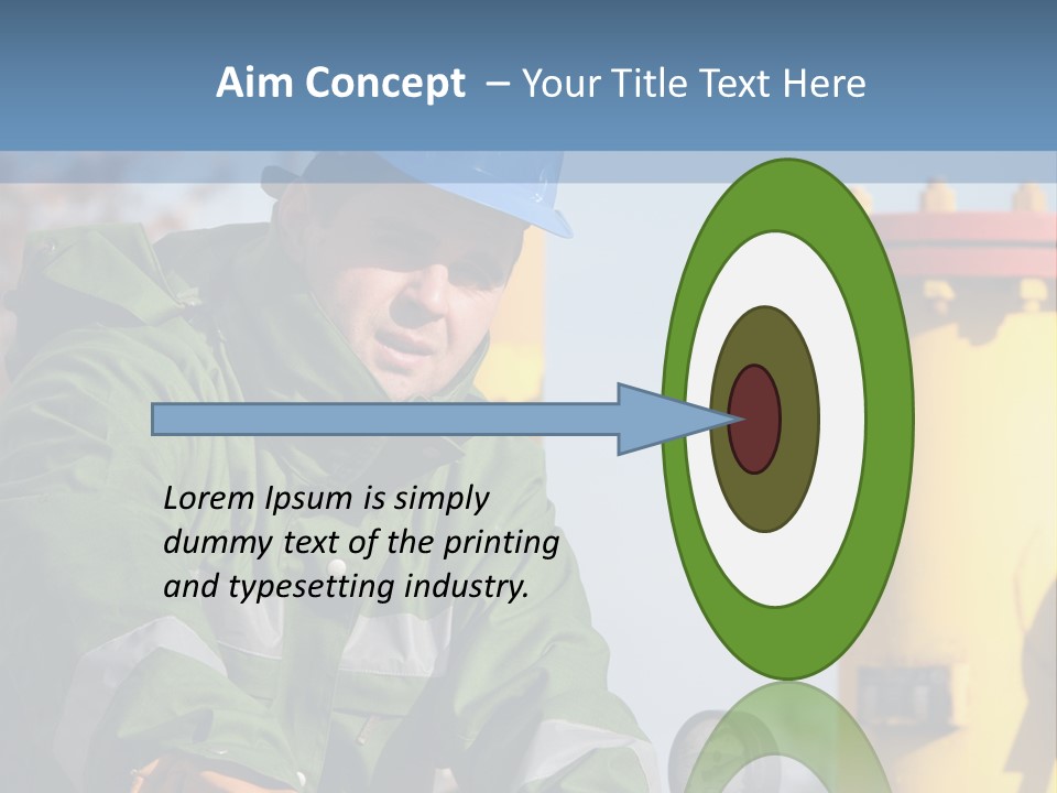 A Man In A Hard Hat Working On A Pipe PowerPoint Template